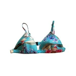 Triangl floral blue bikini top size medium